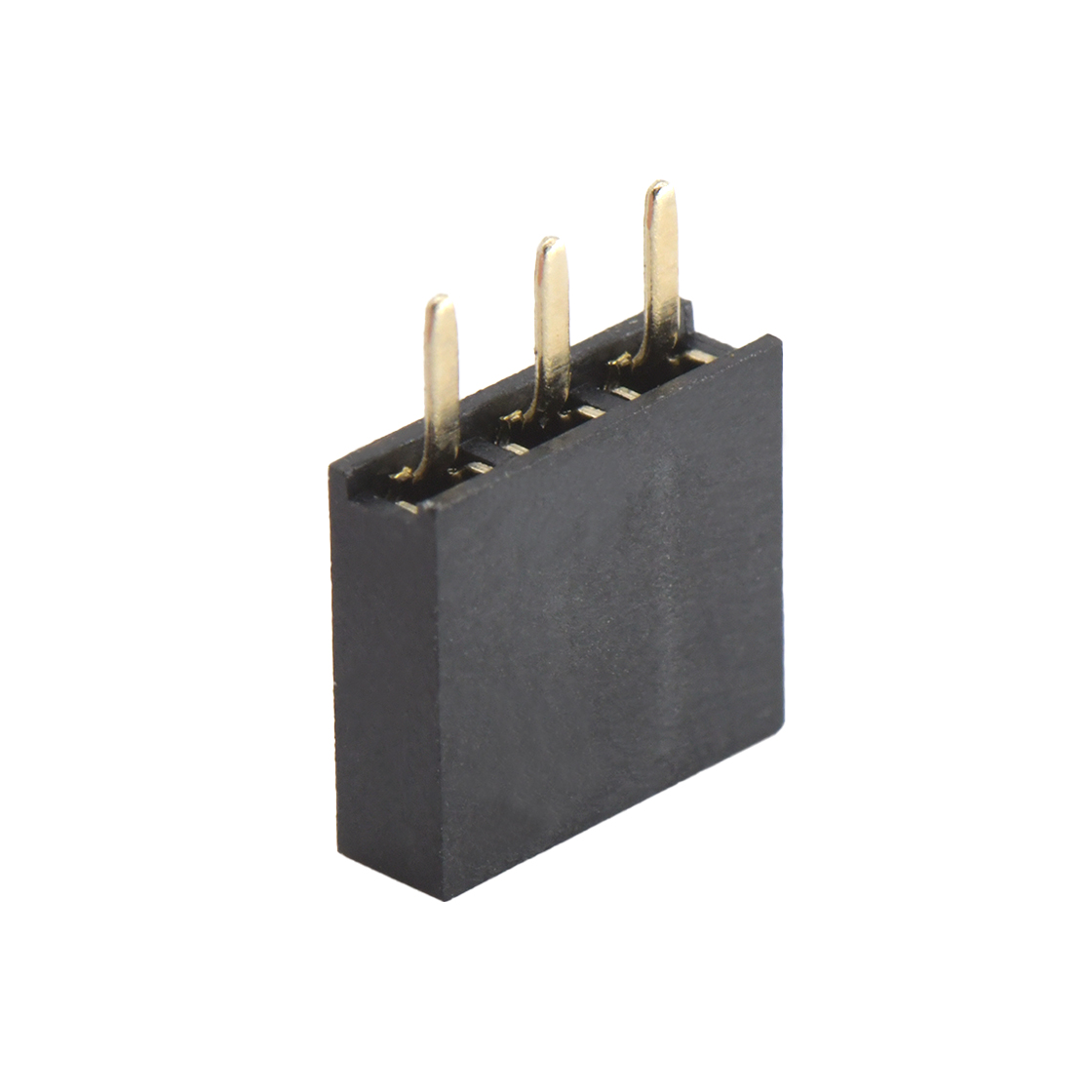 Pitch 2.54mm 180° 单排 DIP U型排母 H7.1 W2.5 PC 3.0 03Pin 黑色 镀全金G/F